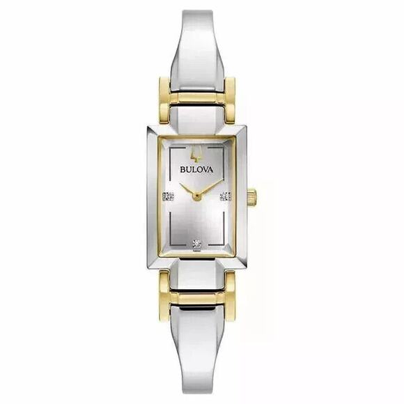 Bulova Classic Diamond Two-Tone Gold Stainless Steel Quartz Ladies Watch